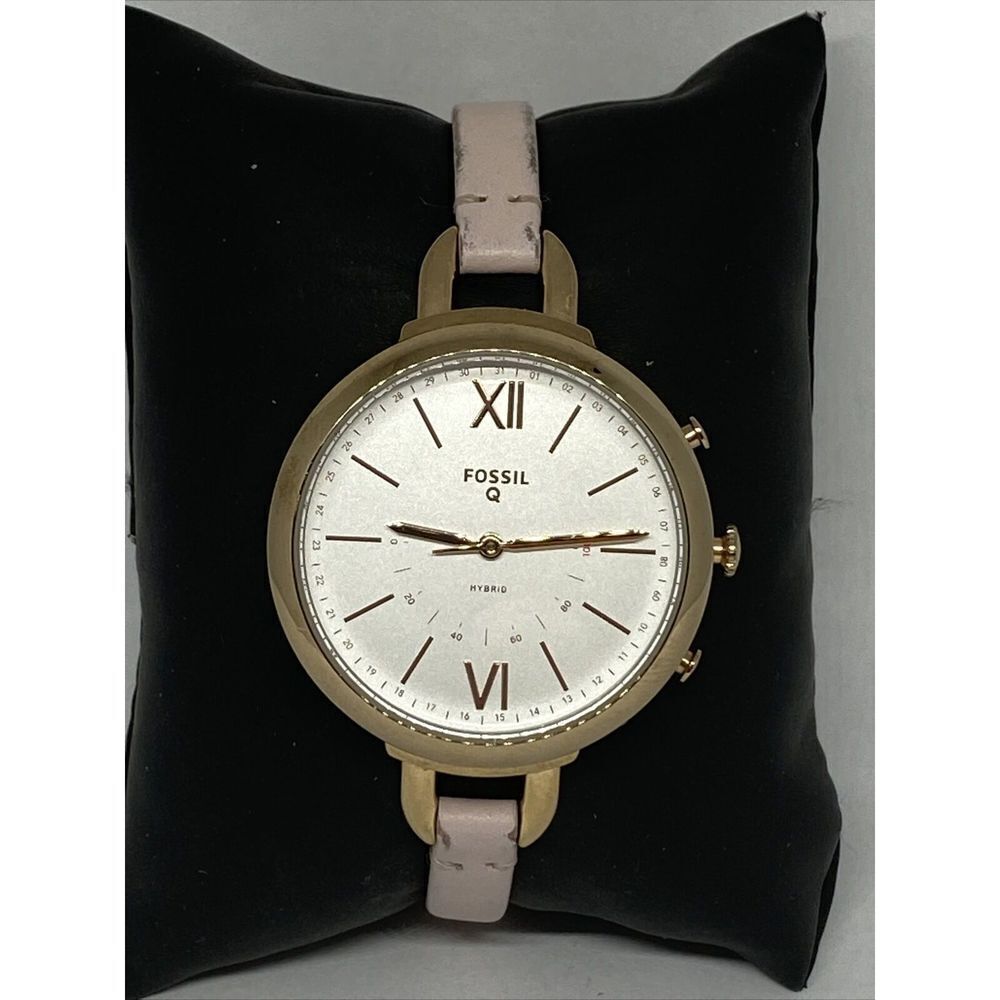 Fossil Q FTW5023 Womens Annette Pink Leather Analog Dial Hybrid Smartwatch CM631